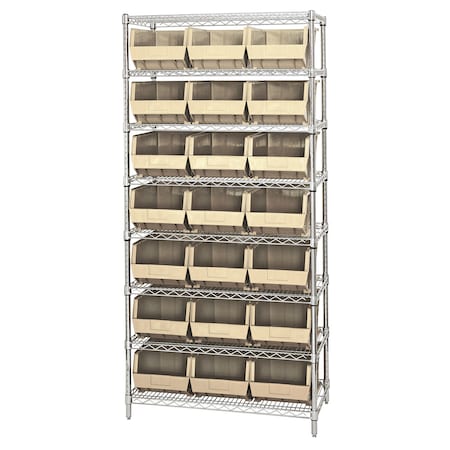 Quantum Storage Systems Giant Open Hopper Wire Shelving Systems WR8-255IV